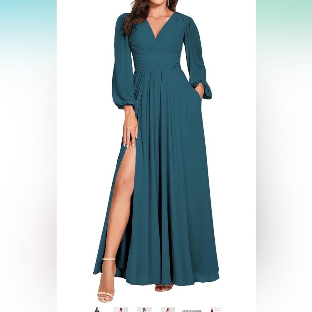Elegant Teal Maxi Dress